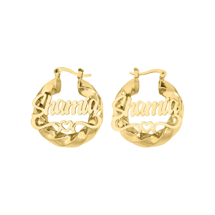 Custom Twist Kids Name Earrings - ClickNShopGoods