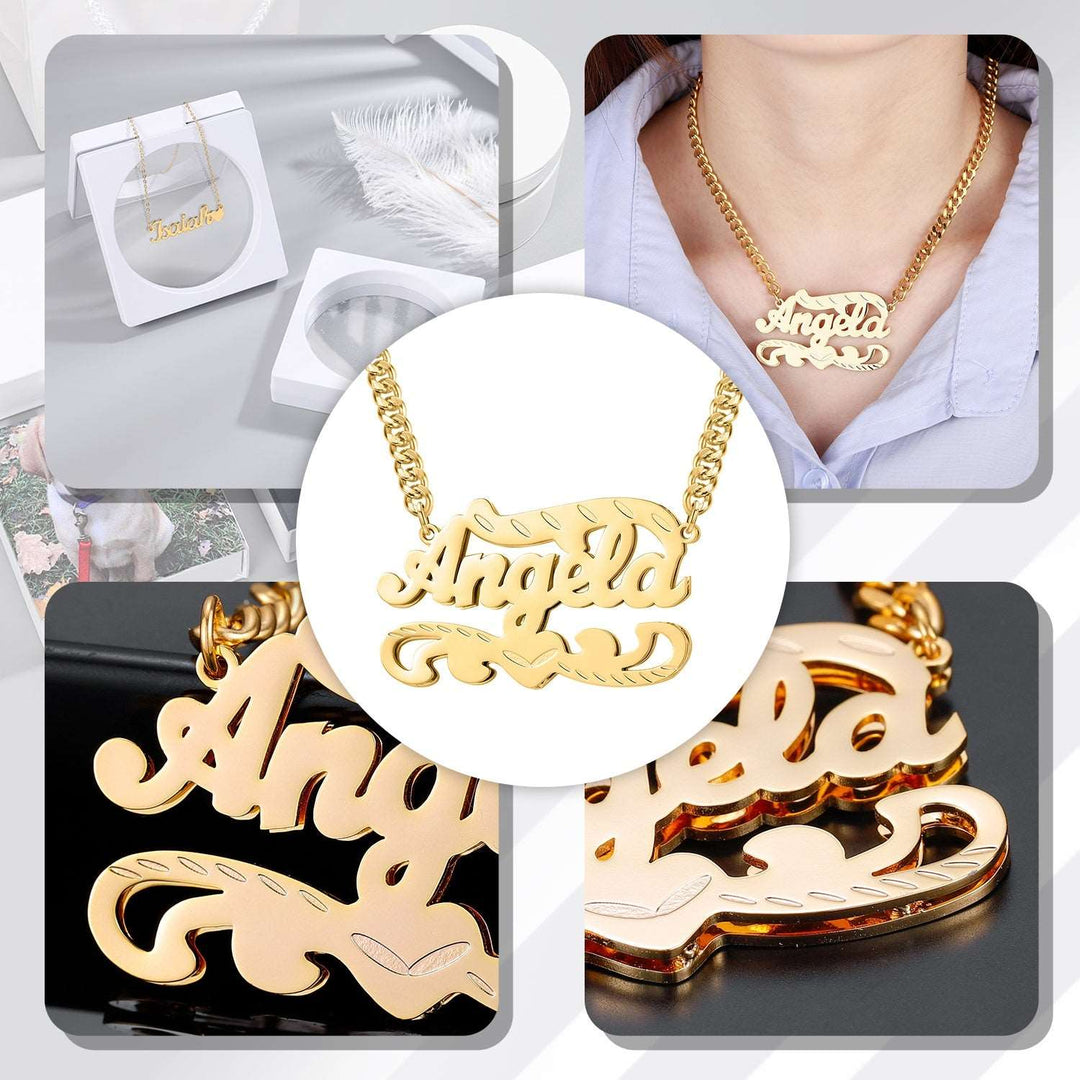 Double Plated Heart Name Necklace - ClickNShopGoods