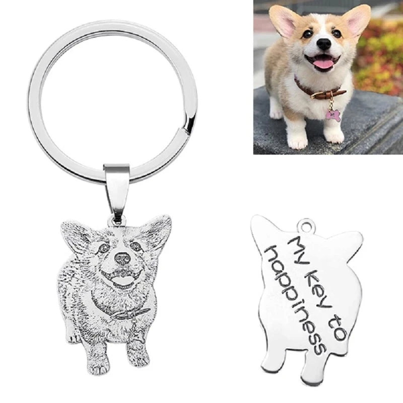 Personalized Engraved Pet Photo Keychain