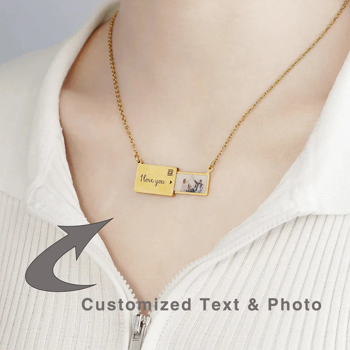 Personalised Envelope Photo Love Letter Necklace