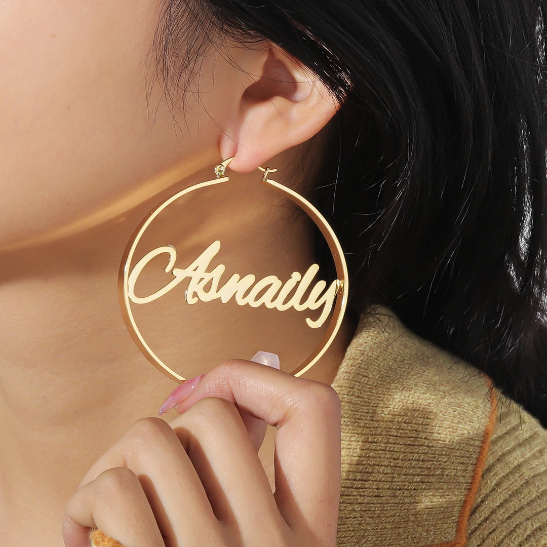 Personalized Hoop Name Earrings - ClickNShopGoods