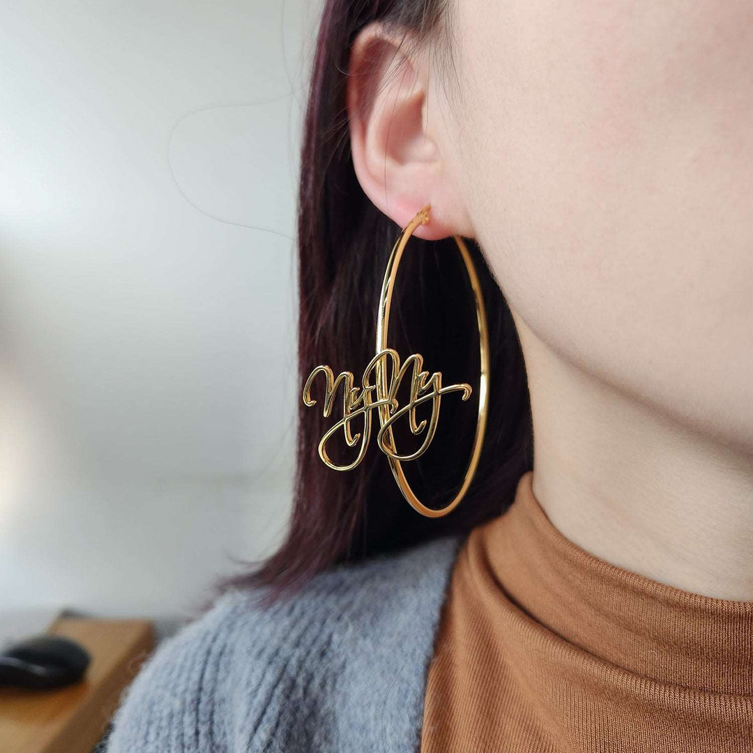 Custom Hoop Name Earrings