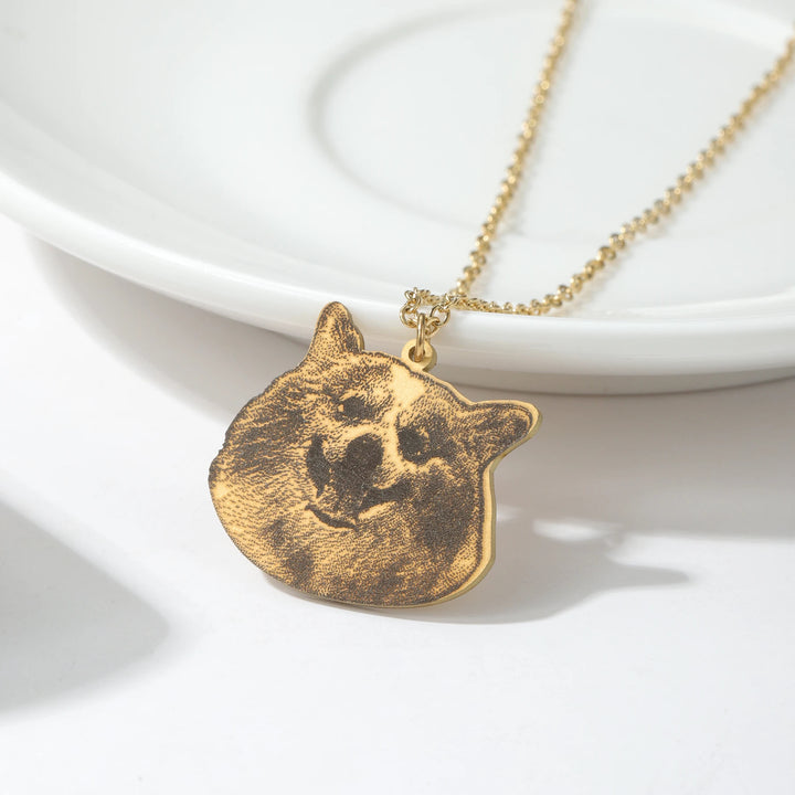 Personalized Engraved Photo Pet Pendant Necklace