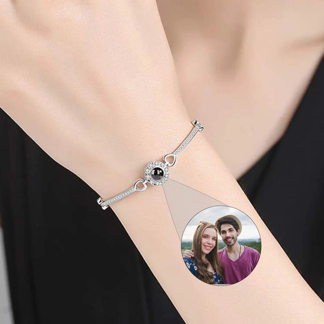 Personalized 925 Sterling Silver Projection Photo Bracelet