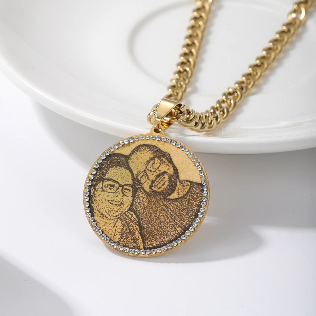 Custom Iced Photo Pendant Necklace