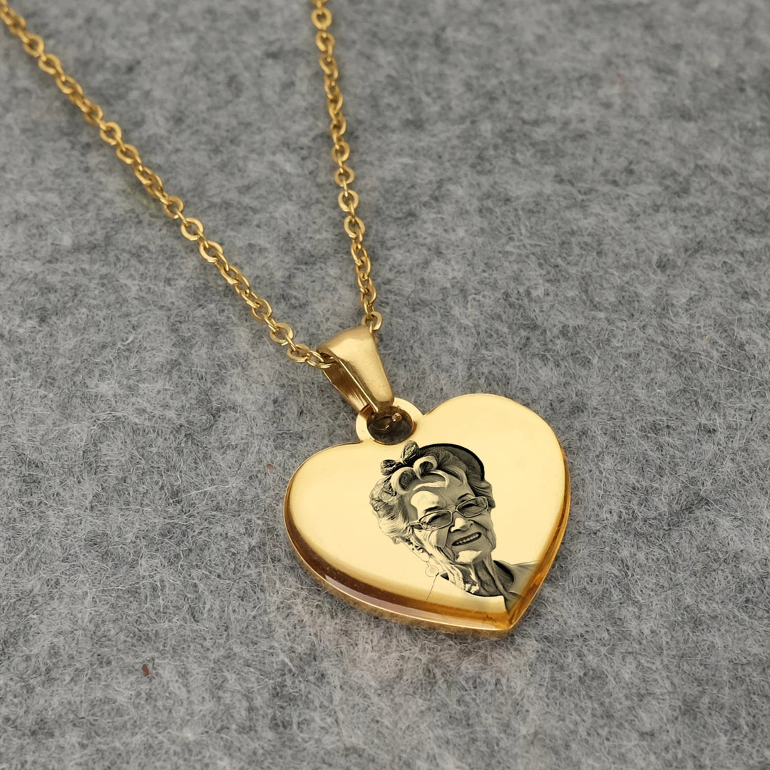 Custom Heart Shaped Photo Necklace