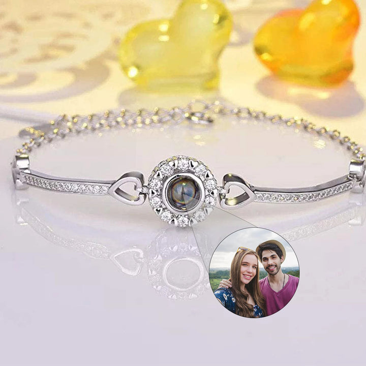 Personalized 925 Sterling Silver Projection Photo Bracelet