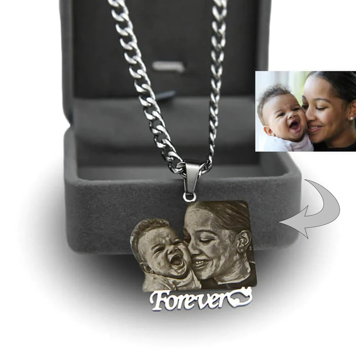 Custom Photo Engraved Pendant Necklace