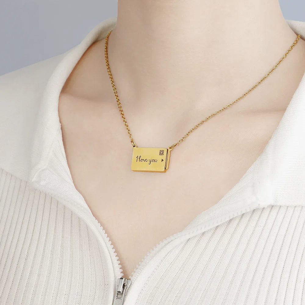 Personalised Envelope Photo Love Letter Necklace