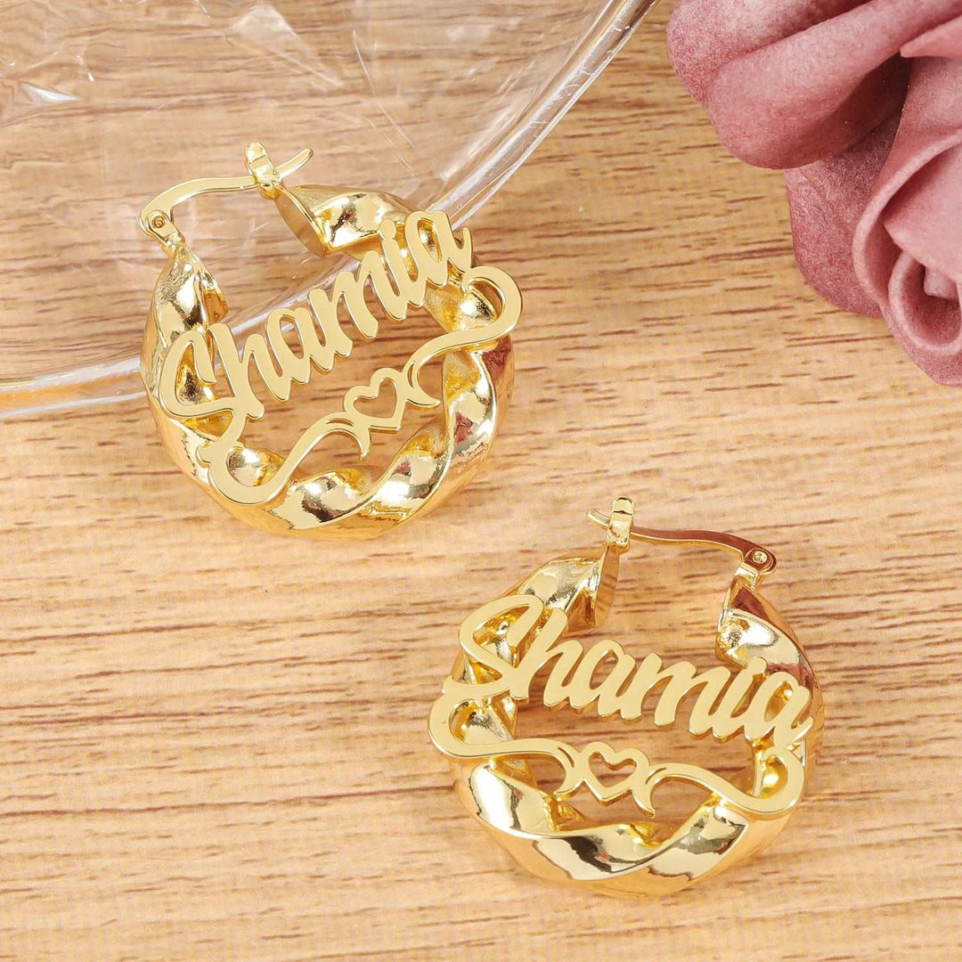 Custom Twist Kids Name Earrings