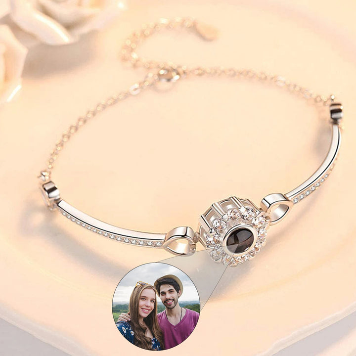 Personalized 925 Sterling Silver Projection Photo Bracelet