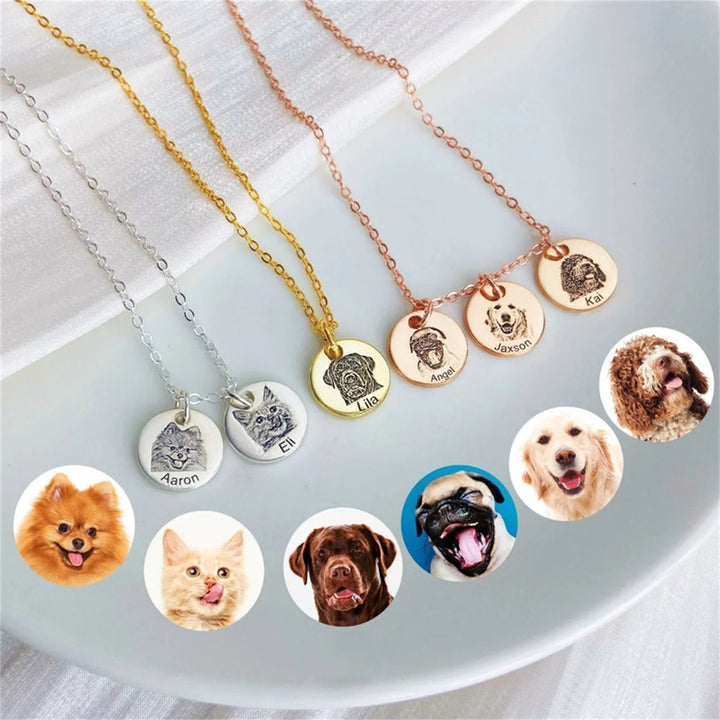 Custom Pet Photo Disc Necklace