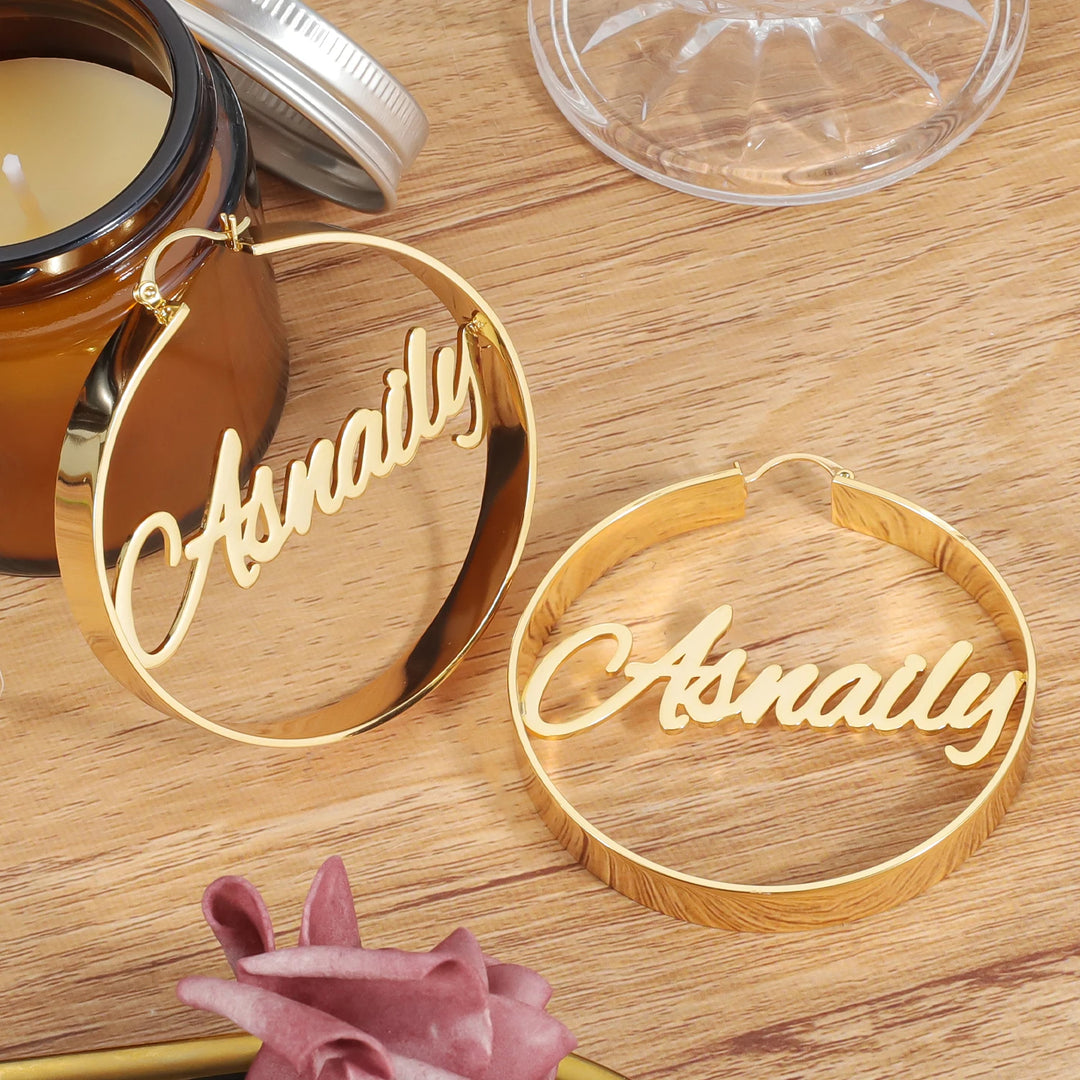 Personalized Hoop Name Earrings - ClickNShopGoods