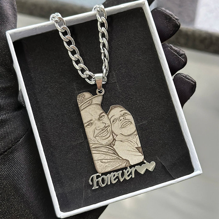 Custom Photo Engraved Pendant Necklace