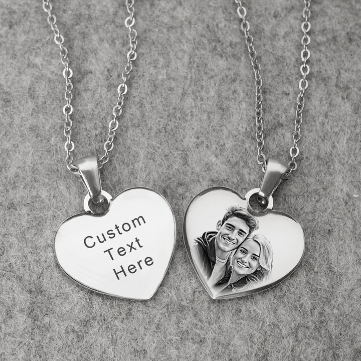 Custom Heart Shaped Photo Necklace