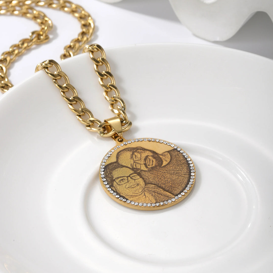 Custom Iced Photo Pendant Necklace