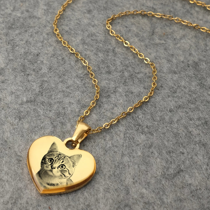 Custom Heart Shaped Photo Necklace