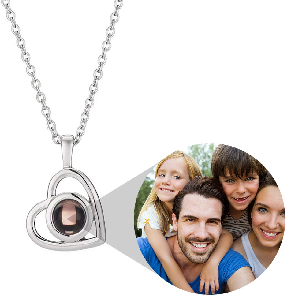 Personalized Heart Projection Photo Necklace