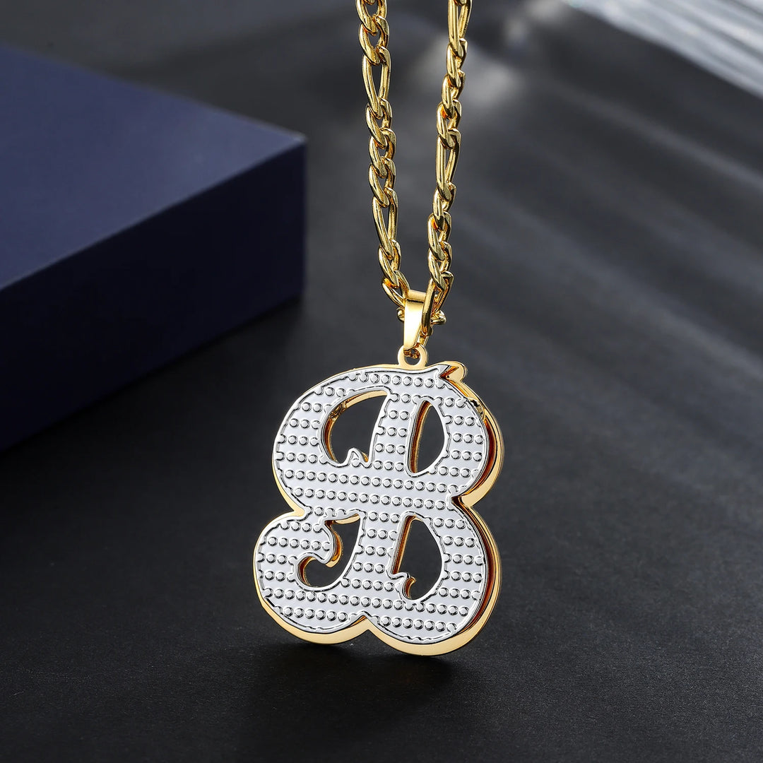 Double Gold Plated initial Necklace - ClickNShopGoods