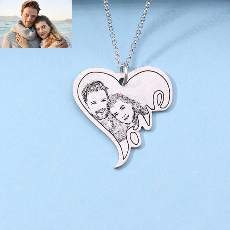 Custom Photo Heart Necklace - ClickNShopGoods