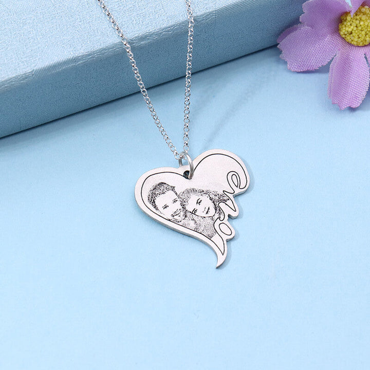 Custom Photo Heart Necklace - ClickNShopGoods