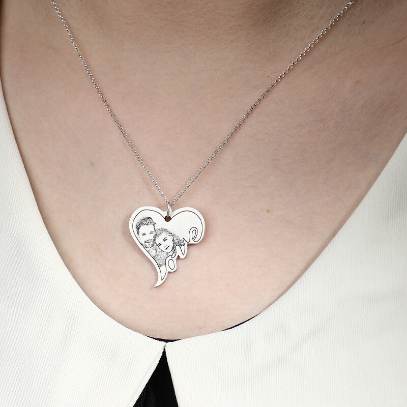 Custom Photo Heart Necklace - ClickNShopGoods