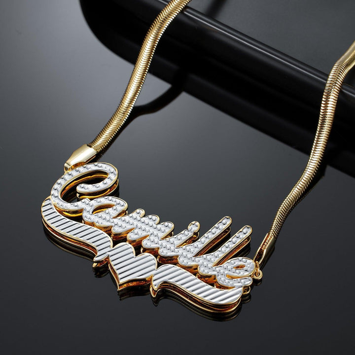 Double Plated Heart Name Necklace - ClickNShopGoods