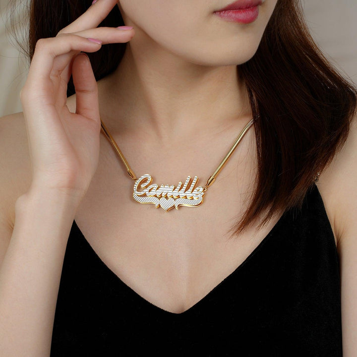 Double Plated Heart Name Necklace - ClickNShopGoods