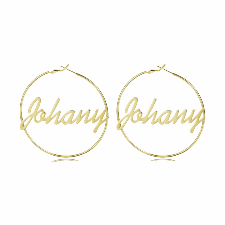 Custom Cursive Name Hoop Earrings