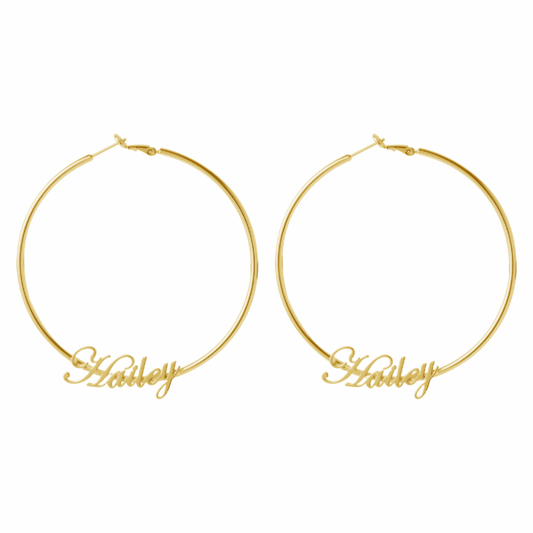 Custom Hoop Name Earrings