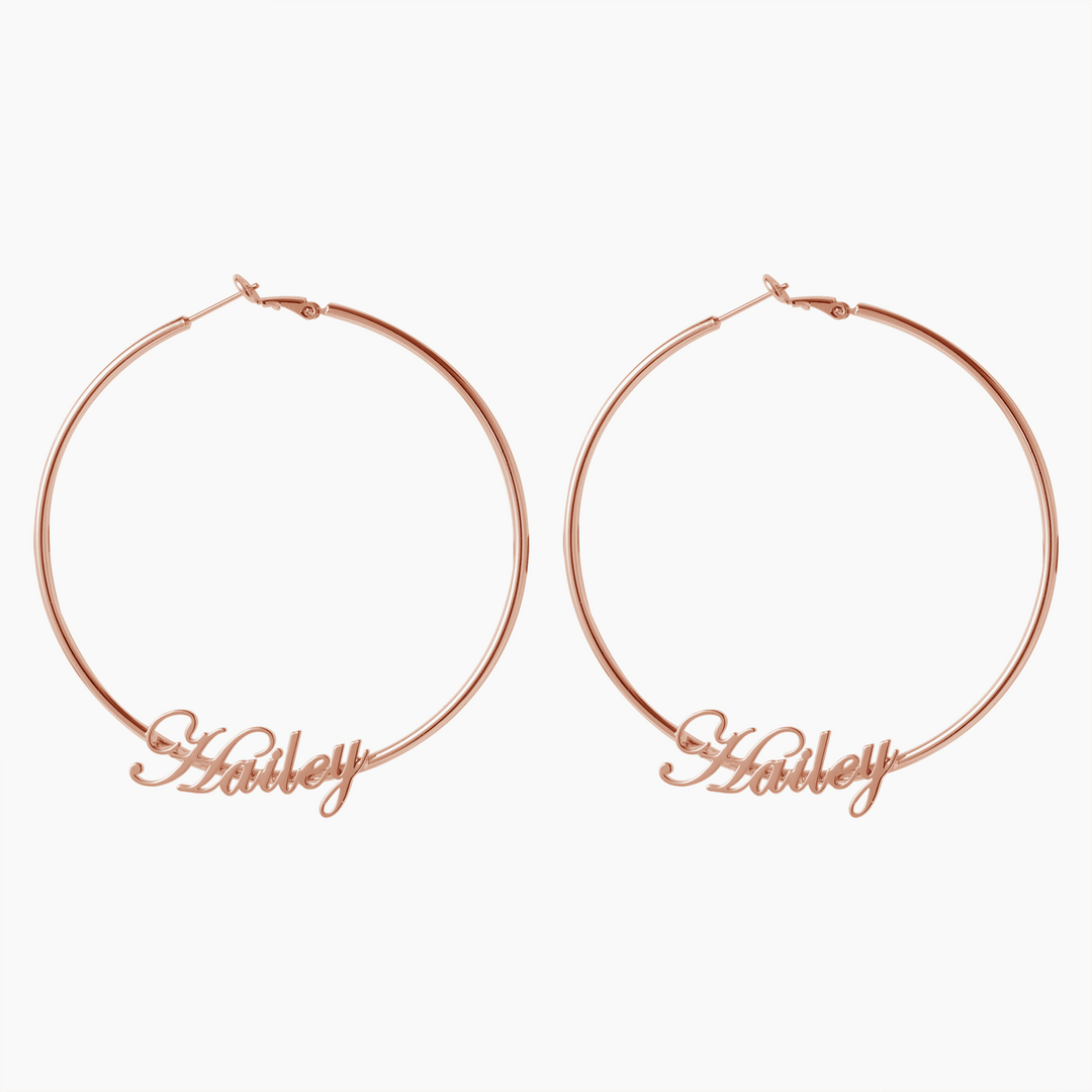 Custom Hoop Name Earrings