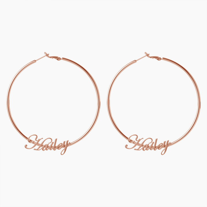 Custom Hoop Name Earrings