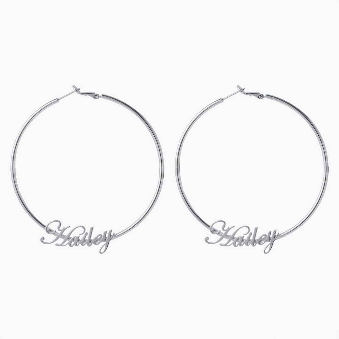 Custom Hoop Name Earrings