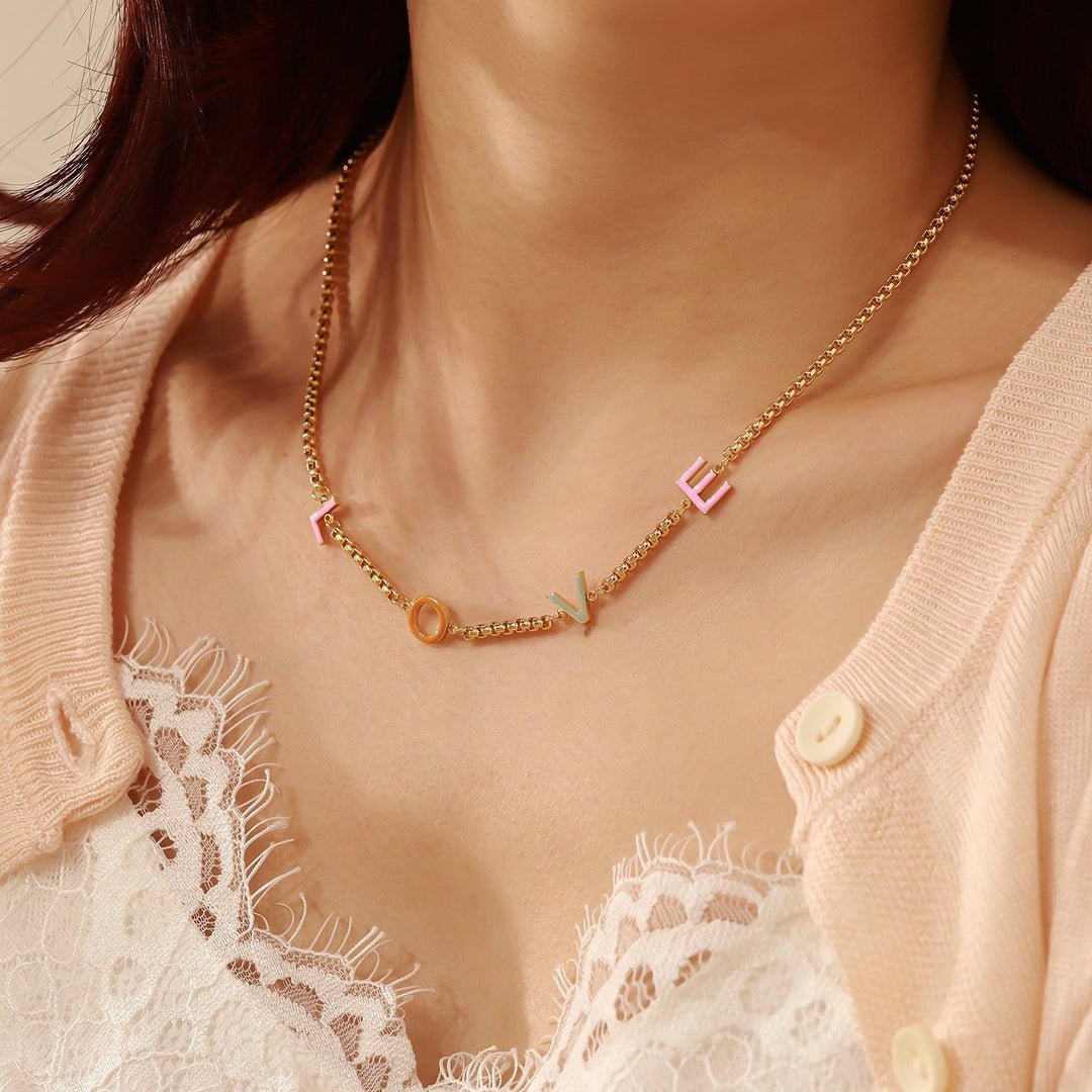 Multicolor Initials Name Necklace - ClickNShopGoods