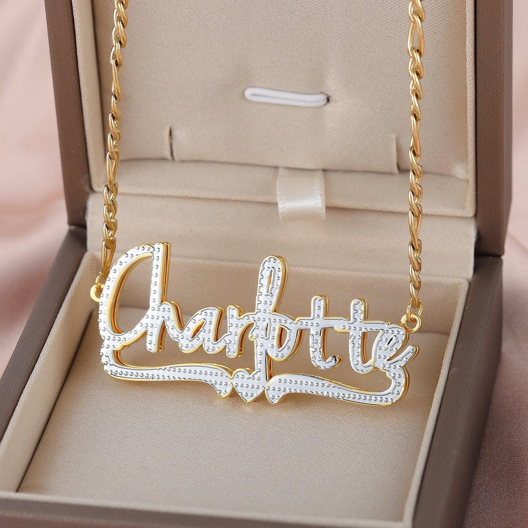 Double Plated Heart Name Necklace - ClickNShopGoods