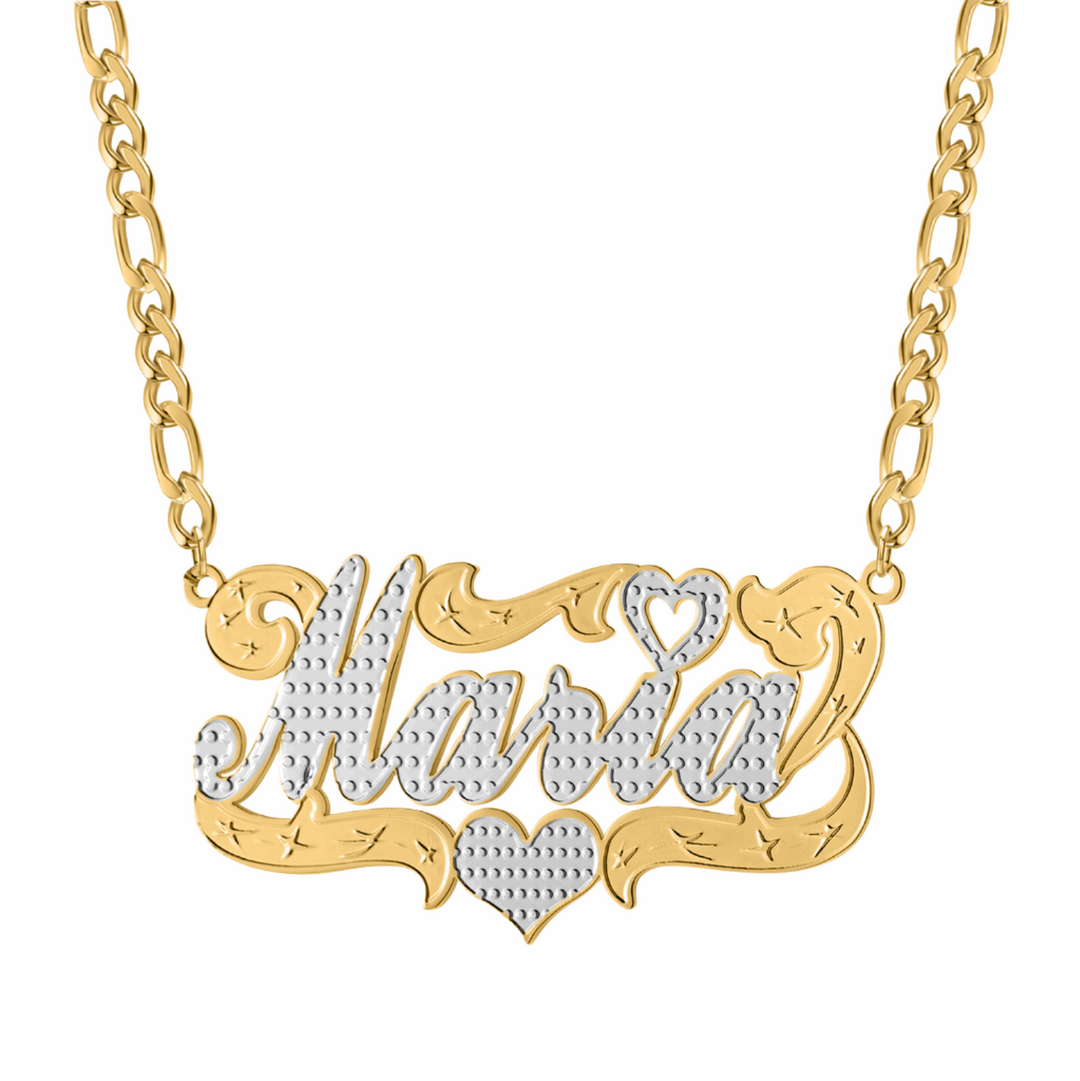 Two Tone Heart Name Necklace - ClickNShopGoods