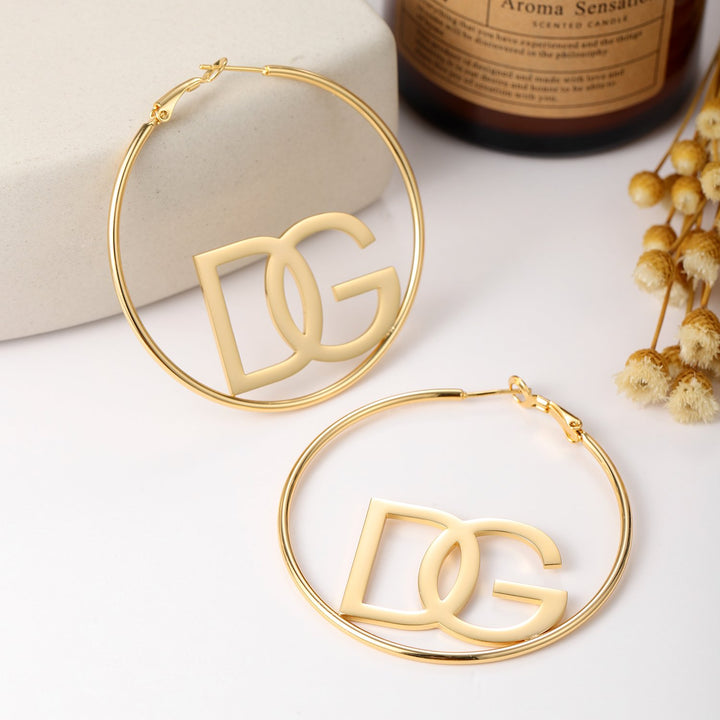 Initials Hoop Name Earrings - ClickNShopGoods