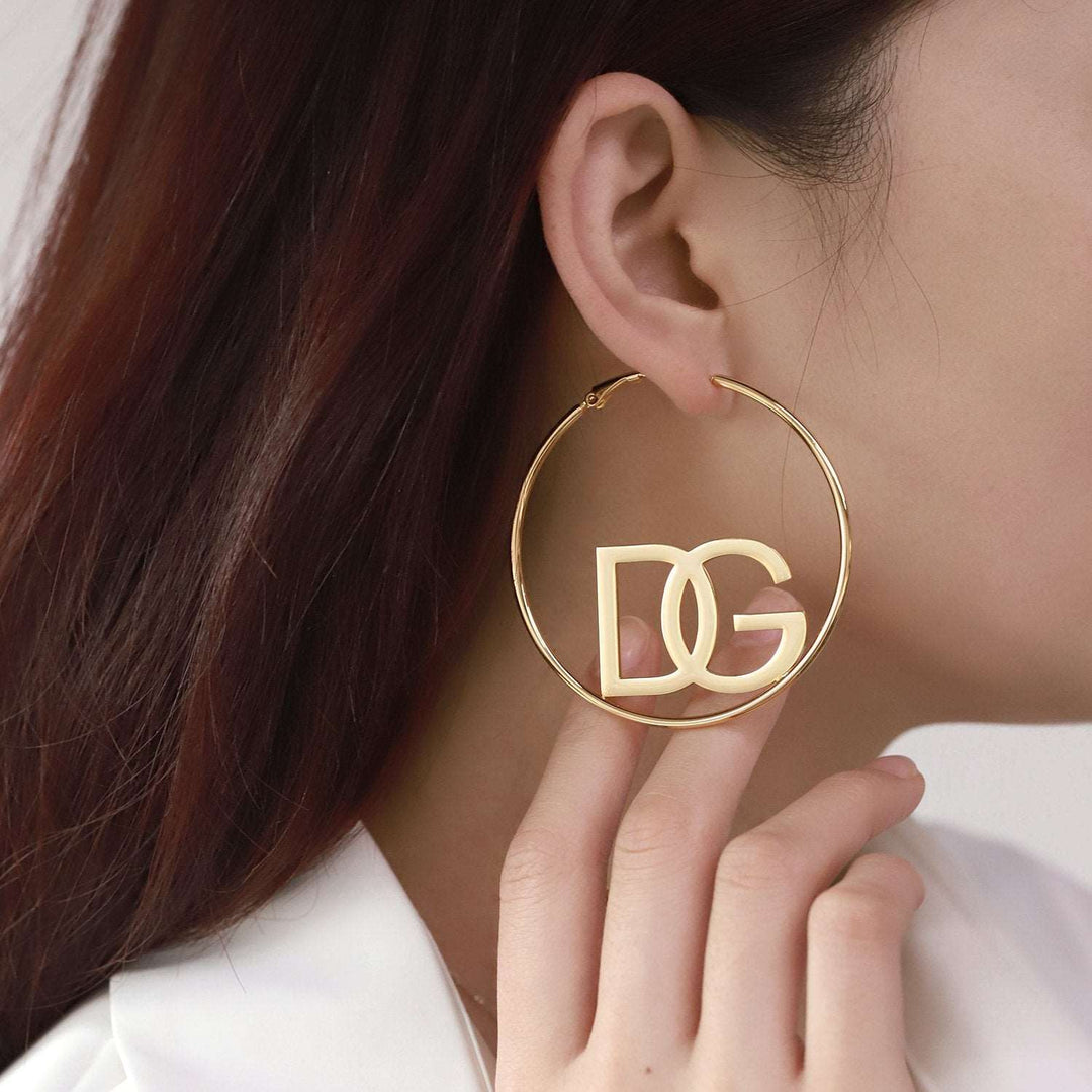 Initials Hoop Name Earrings