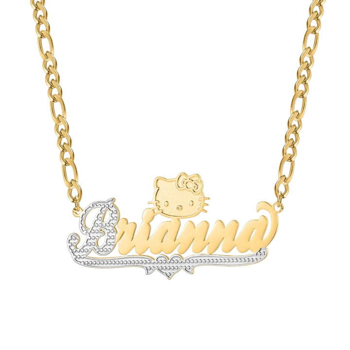 Two Tone Kitty Name Necklace - ClickNShopGoods