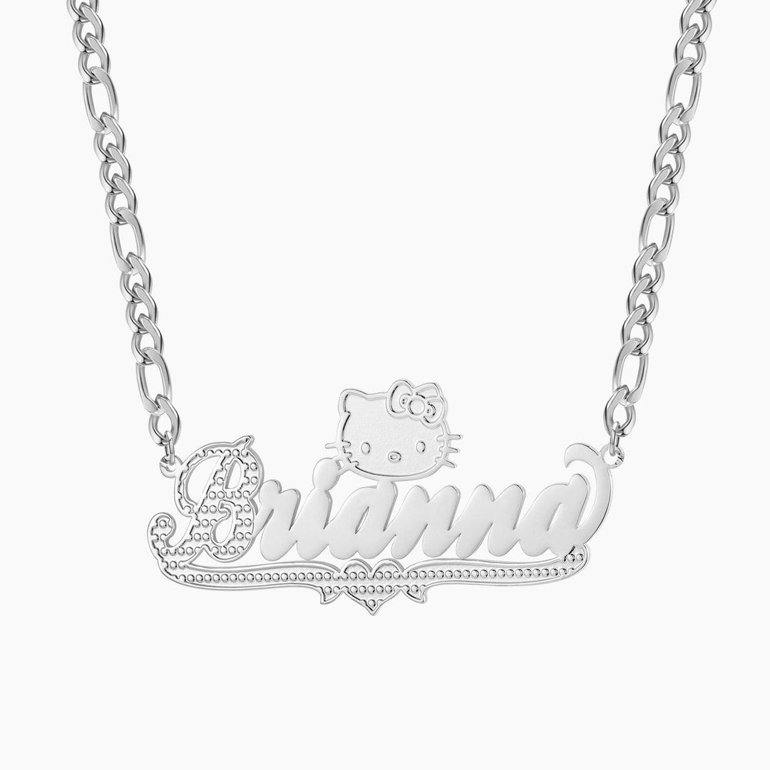 Two Tone Kitty Name Necklace - ClickNShopGoods