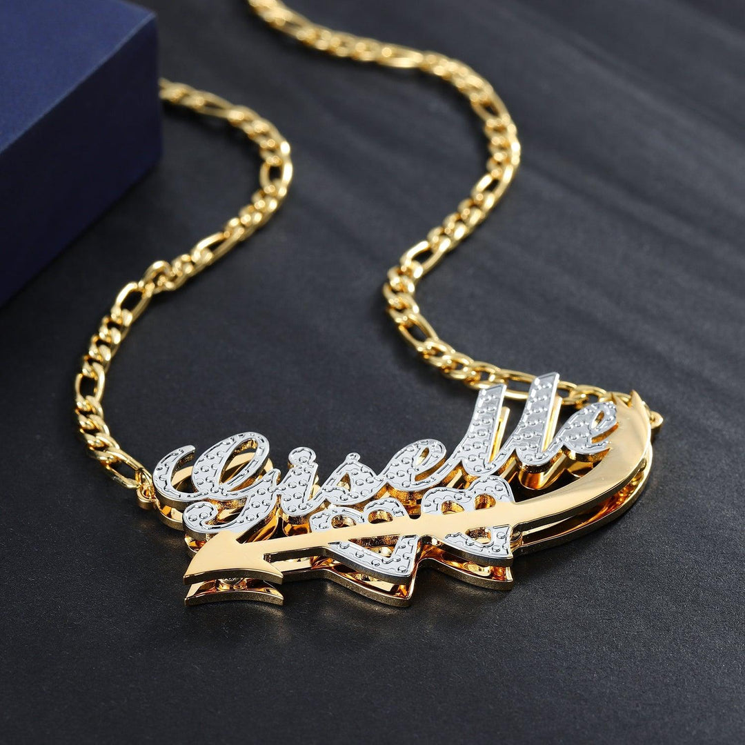 Double Plated Cupid Heart Name Necklace - ClickNShopGoods