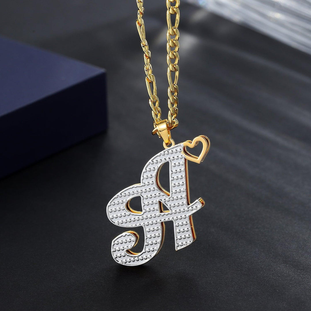 Double Plated Initials Necklace - ClickNShopGoods