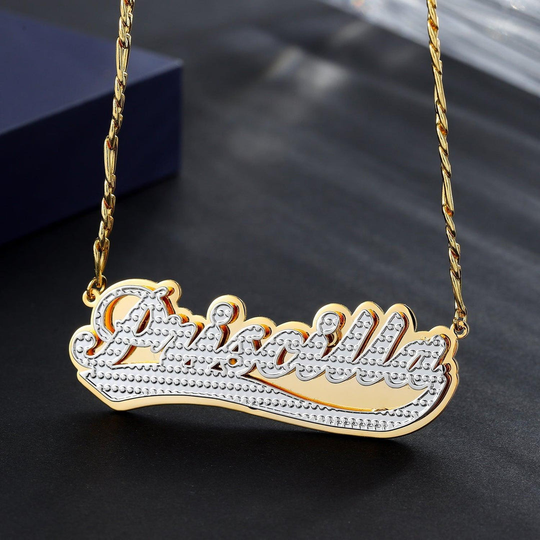 Double Plated Swiped Name Necklace - ClickNShopGoods