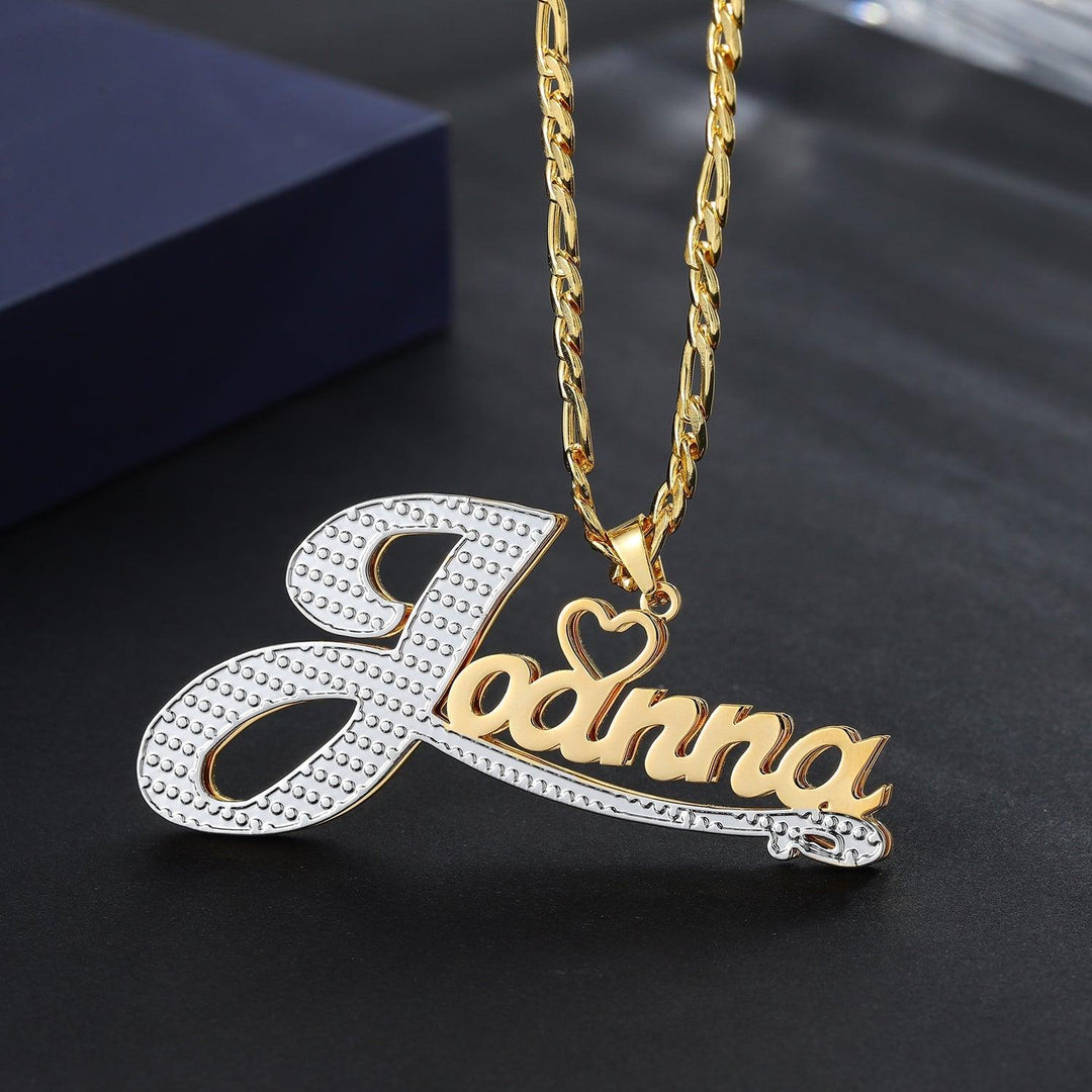 Double Plated Two Tone Name Necklace - ClickNShopGoods