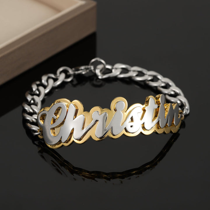 Two Tone Name Bracelet - ClickNShopGoods