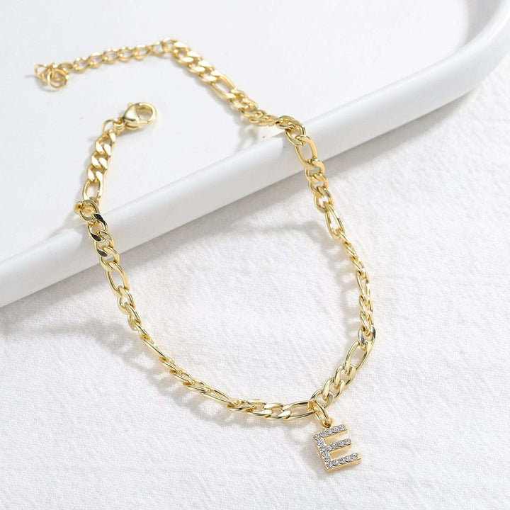 Iced Initial Letter Anklet - ClickNShopGoods