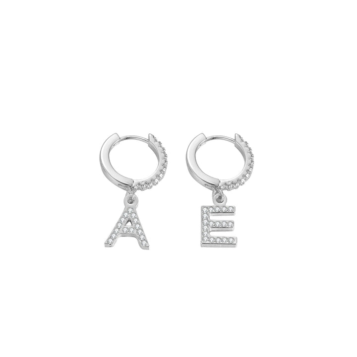 Iced Initial Letter Earrings - ClickNShopGoods