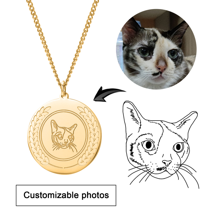 Custom Pet Photo Round Necklace