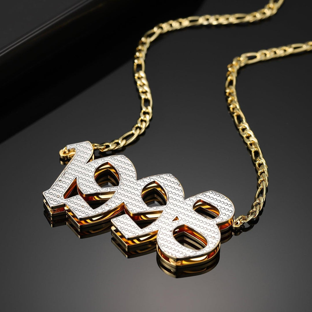 Double Plated Year Name Necklace - ClickNShopGoods