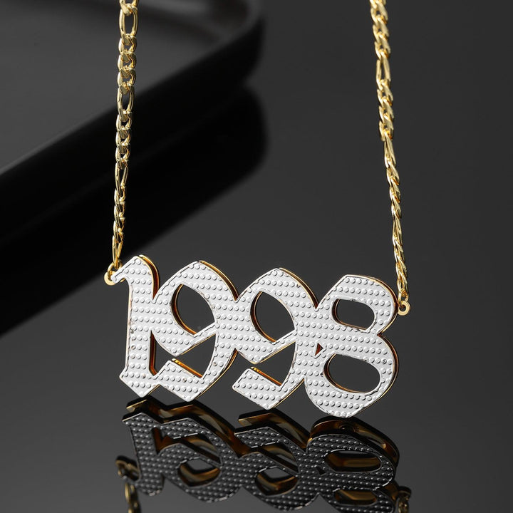 Double Plated Year Name Necklace - ClickNShopGoods